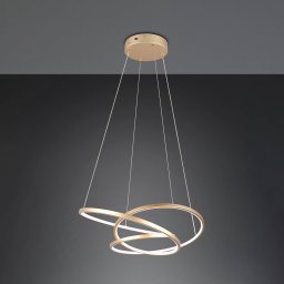 Trio Lighting LED pendant light Darvin length 64 cm, gold-coloured, metal, CCT