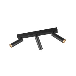 Trio Lighting LED downlight Ambala, 3-bulb, black, metal, CCT, dimmable