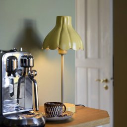 PR Home Wera table lamp, yellow/green, height 47 cm, metal