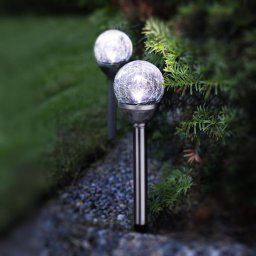 STAR TRADING LED solar rods with globes, set of 2