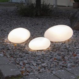STAR TRADING Globus LED solar light, rock shape, length 26.5 cm