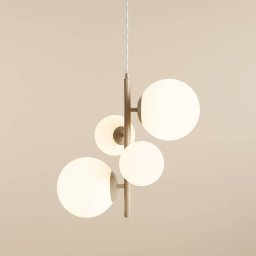 ALDEX Joel pendant light, beige/white, 4-bulb