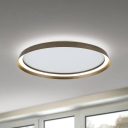 ORION LED ceiling lamp Manta, Ø 60 cm, aluminium/bronze, aluminium, up/down