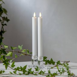STAR TRADING LED candle Flame strip, white, 25 cm, wax battery set of 2