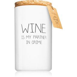 My Flame Fresh Cotton Wine Is My Partner In Crime scented candle 7x12 cm