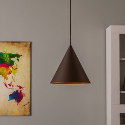 TK Lighting Cono pendant light, 1-bulb, Ø 32 cm, bronze-coloured