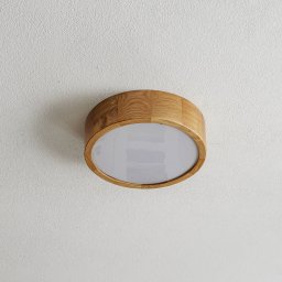 TEMAR LIGHTING Cleo DR275 ceiling light, IP54, Ø 27.5 cm, oak wood, E27