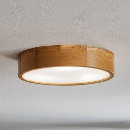 TEMAR LIGHTING Cleo DR375 ceiling light, IP20, sensor, Ø 38 cm, oak wood