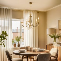 Lucea Ferra chandelier, antique brass, 5-bulb