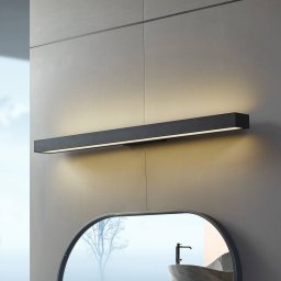 Lucande LED mirror light Zafira, black, aluminium, 90 cm, IP44