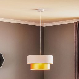Maco Design Dorina hanging light, cream/gold Ø 40cm