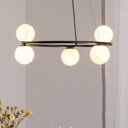 SIGMA Gama pendant light, 5-bulb, black