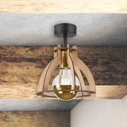 Envostar Falou ceiling light, oak, Ø 25 cm