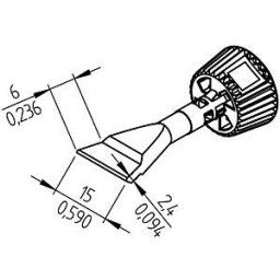 ERSA 0142ZDLF150 - ERSADUR soldering tip, 15 mm, wick-shaped