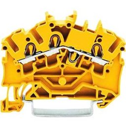 WAGO 2002-6306 - 3-wire feed-through terminal, diameter 0.25 - 2.5 mm, yellow