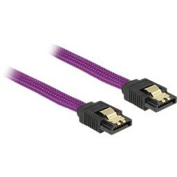 DELOCK 83692 - SATA 6 Gb/s 100-cm purple straight/straight metal cable