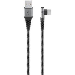 GOOBAY 64656 - Data/charging cable USB A plug > angled USB-C, 1 m