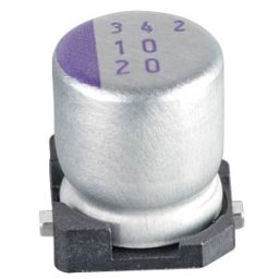 PANASONIC SVPF 10U 50 - SMD Polymer radial, 10 uF, 50 V, 105°C, 5000 h