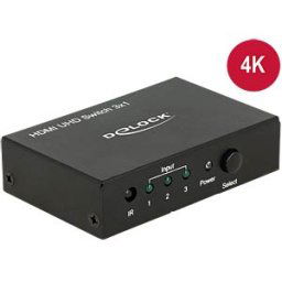 DELOCK 18683 - HDMI 4K Switch 3 x HDMI in > 1 x HDMI out