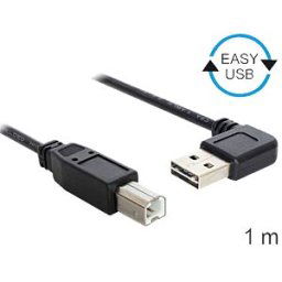 DELOCK 83374 - EASY-USB 2.0 A plug angled > B plug, 1 m