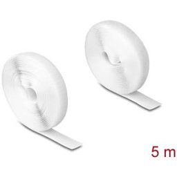 DELOCK 20919 - Durable Velcro tape set on roll, L 5 m x W 20 mm white