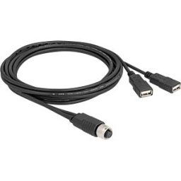 DELOCK 60291 - Adapter cable 2x USB 2.0 to M12 A-coded 8 pin 2.0 m