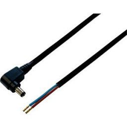 BKL 075171 - DC cable with angled plug 2,5 / 5,5 mm black 0,5