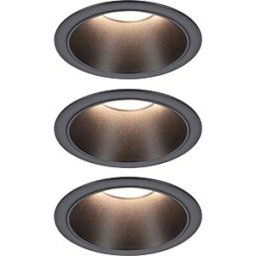 PAULMANN PLM 94869 - Cole coin flush-mounted light, 6 W, 2700 K, 470 lm, black, set o