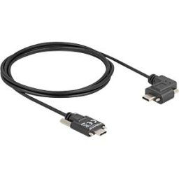 DELOCK 80957 - USB 2.0 cable, C plug with screws, 90° left/right, 2 m