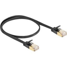 DELOCK 80344 - Patch cable Cat.6a with Cat.7 raw cable U/FTP 0.5 m black