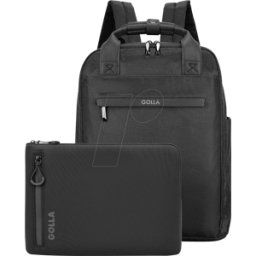 GOLLA 76462 - Laptop backpack 15.6‘ with sleeve 13’ as a set in black