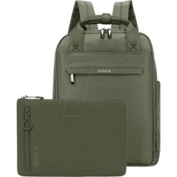 GOLLA 76466 - Laptop backpack 15.6‘ with sleeve 14’ as a set in green