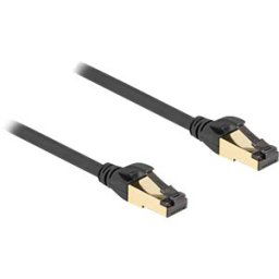 DELOCK 80247 - patch cable S/FTP, Cat.7 raw cable, 0.5 m, black, industry / out