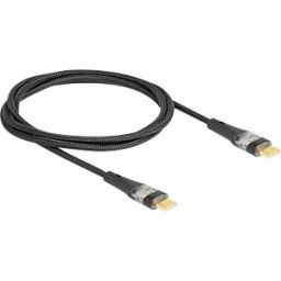 DELOCK 80763 - Sync & charging cable, USB-C, 100 W, textile, 1.0 m