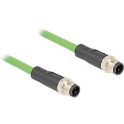DELOCK 80416 - M12 cable, D-coded, 4 pin male / male, 1 m