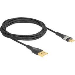 DELOCK 80761 - Sync & charge cable, USB-A > C, 60 W, textile, 2.0 m