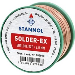 STANNOL ELL STA 2,0 30 - Desoldering wick Solder-Ex, copper, 30 m x 2.0 mm