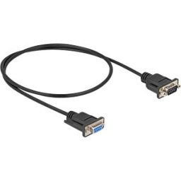 DELOCK 87819 - Serial cable, RS-232, plug/socket, slim, 0.5 m