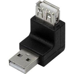 LOGILINK AU0027 - USB 2.0 adapter, USB-A/M to USB-A/F, 270° angled, black