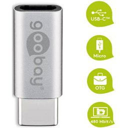 GOOBAY 56636 - USB C male to USB 2.0 micro B female, silver