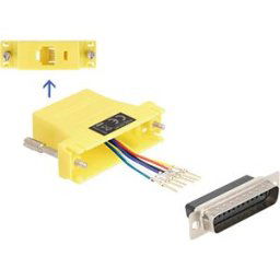 DELOCK 67096 - Adapter D-Sub 25 Pin plug > RJ12 jack Mounting kit, yellow