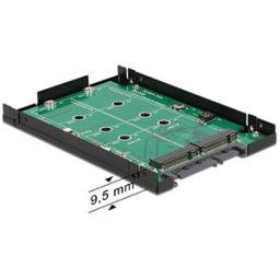 DELOCK 62590 - SATA 22-pin > 2 x M.2 NGFF 2.5'' 9.5 mm