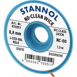STANNOL ELL STA 0,8 NC - Desoldering wick No-Clean, copper, 1.5 m x 0.8 mm