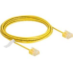 DELOCK 80913 - RJ45 Network Cable Cat.6 UTP Ultra Slim 3 m yellow with short pl