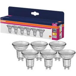 LEDVANCE GMBH OSR 854334443 - GU10 LED bulb, 4.3 W, 350 lm, 2700 K, pack of 6