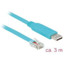 DELOCK 63289 - Adapter USB 2.0 Type-A male > 1 x Serial RS-232 RJ45 male 3.0 m