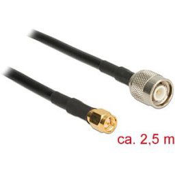 DELOCK 89506 - HF antenna cable, TNC connector > SMA connector, 2.5 m