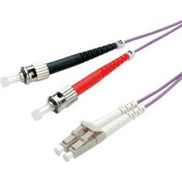 ROLINE 21158775 - LWL patch cable, LC duplex/ST duplex, OM4, 50/125 µm, violet, 5