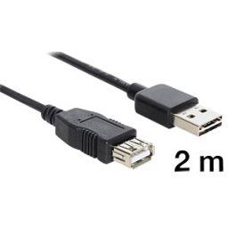 DELOCK 83371 - EASY-USB 2.0-A plug > A socket 2-m extension