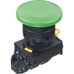 IDEC ID YW1BA4E10G - YW-22mm, PB, mushroom, plastic, maint, 1NO, green